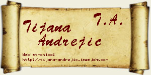 Tijana Andrejić vizit kartica